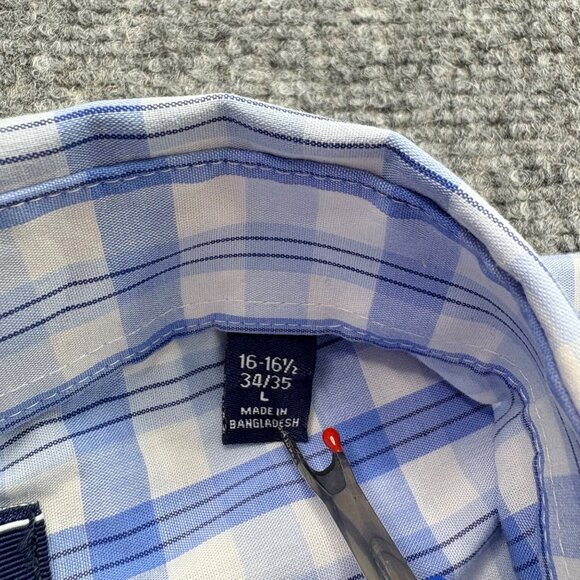 Izod Shirts Mens Large Regular Fit Button-Up ‎ Set Of 2 Blue Paid Tartan Preppy - Picture 3 of 16